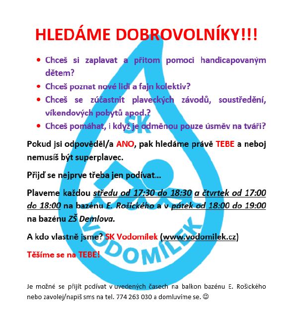 Hledáme dobrovolníky Hledáme dobrovolníky